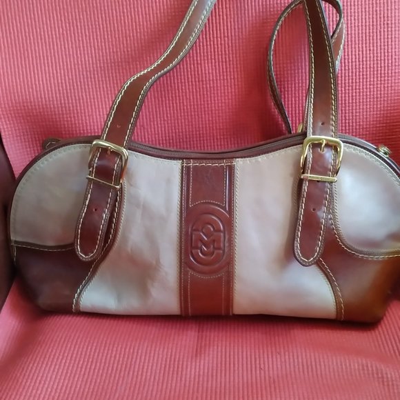 MARINO ORLANDI Italian Leather shoulder bag Pale Plum & Brown - Picture 2 of 12